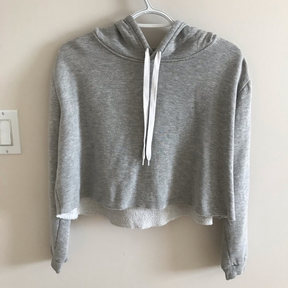 GREY CROP SWEATER SIZE S